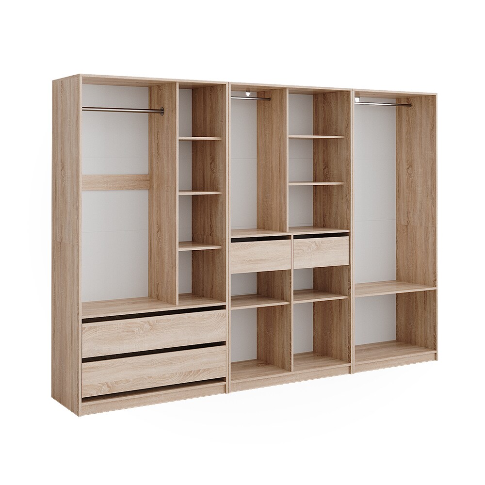 Vicco Kleiderschrank Elmo Sonoma 100 x 200 cm Set mit 3 Teile