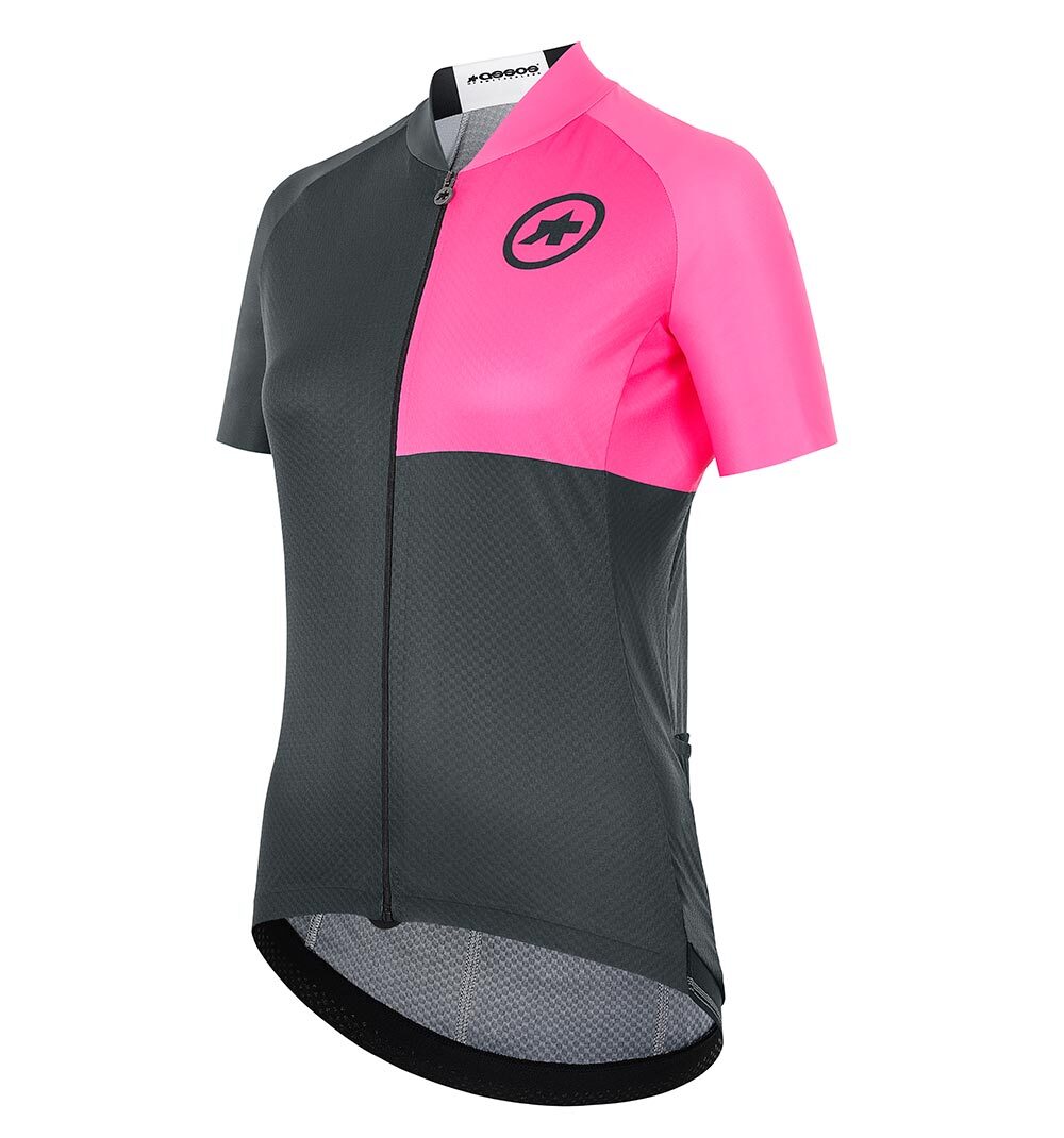 Assos UMA GT C2 EVO Stahlstern Fietsshirt Korte Mouwen Fluo Roze/Zwart Dames