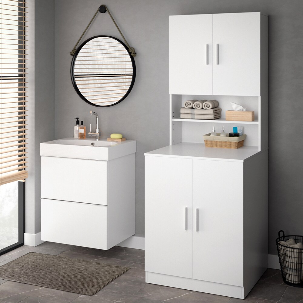 Vicco Waschmaschinenschrank Liana weiß Badschrank Hochschrank Badregal Überbau