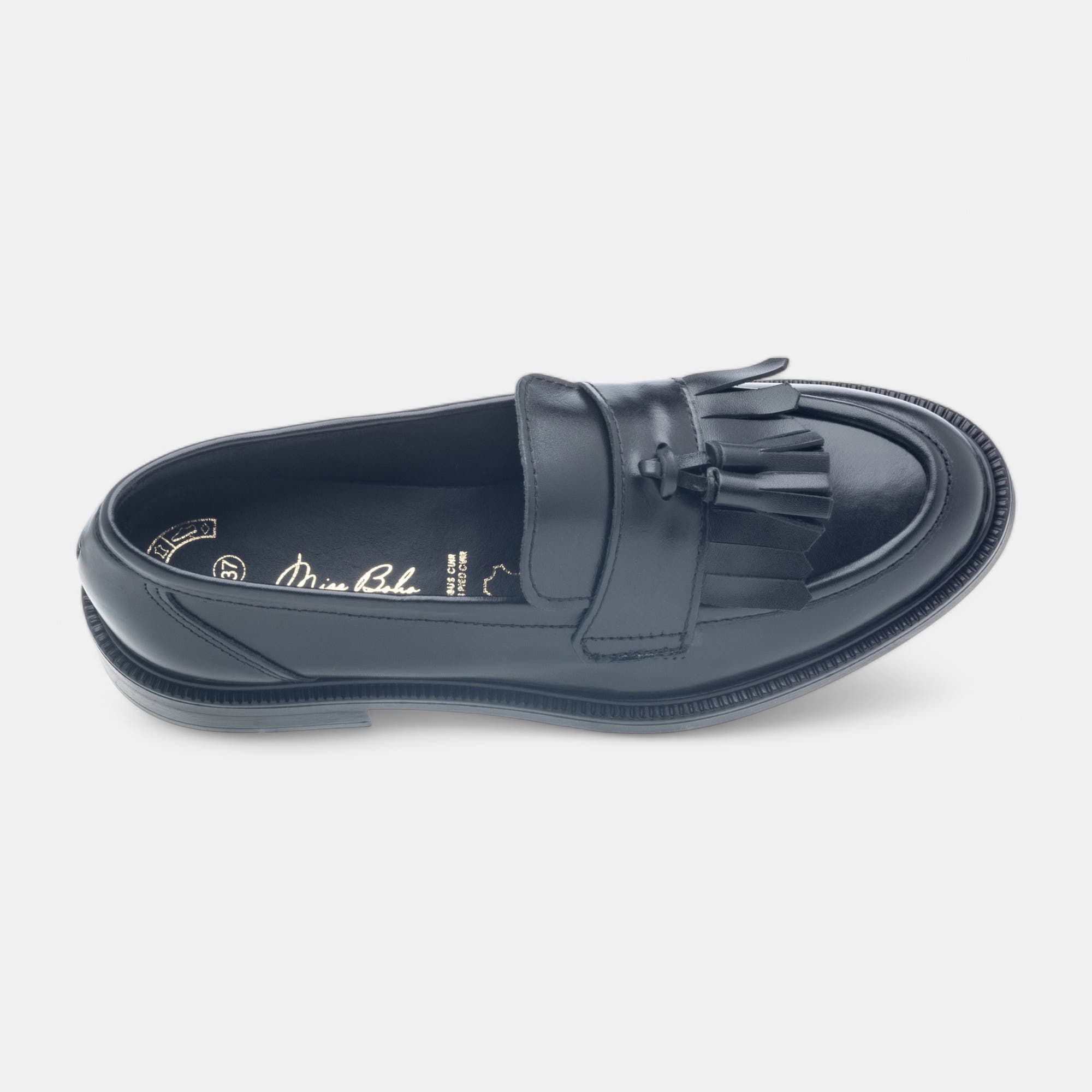 Mocassins Femme en cuir noir