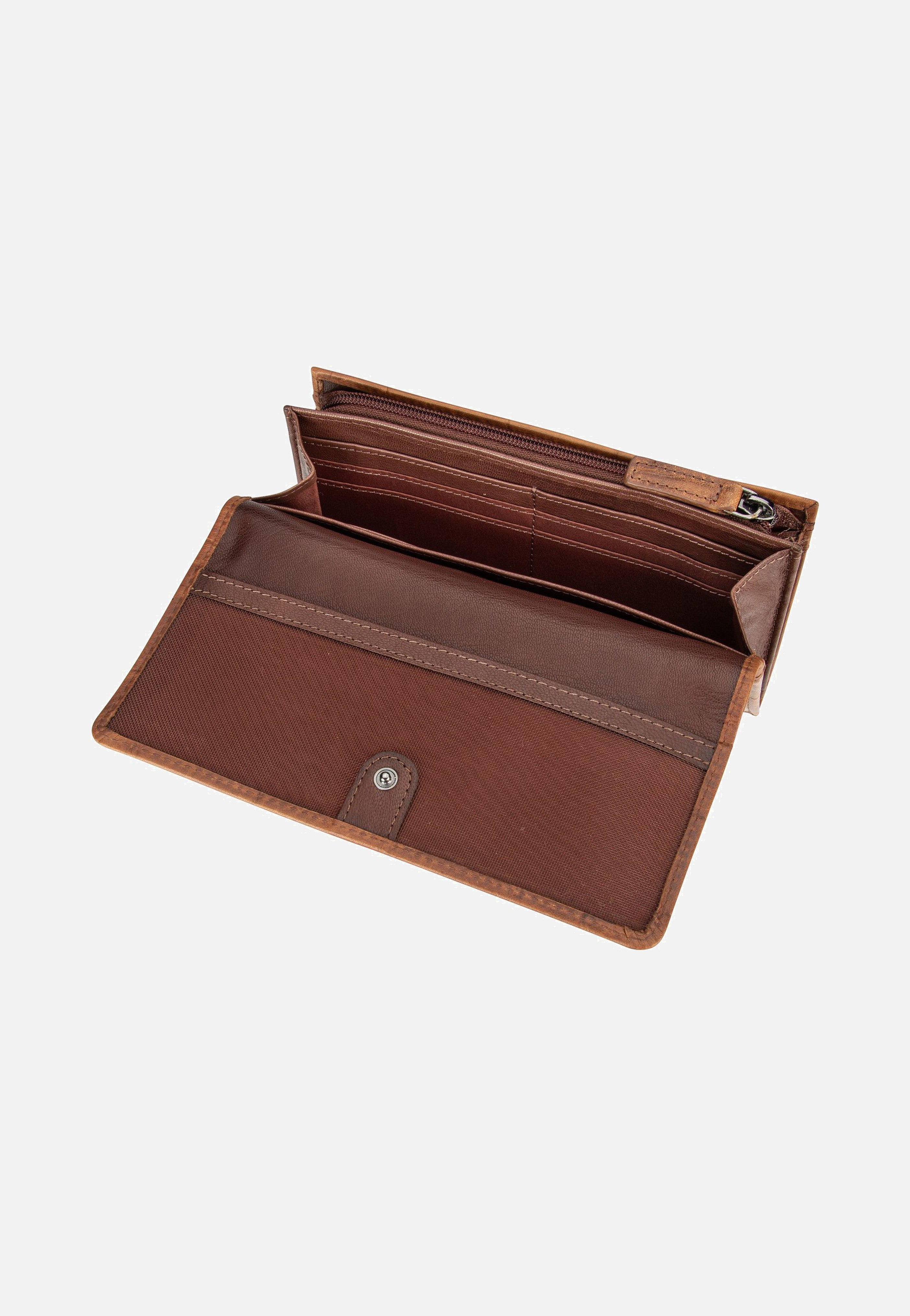 Nevio Ladies Long With Flap Cognac - Portemonnaie