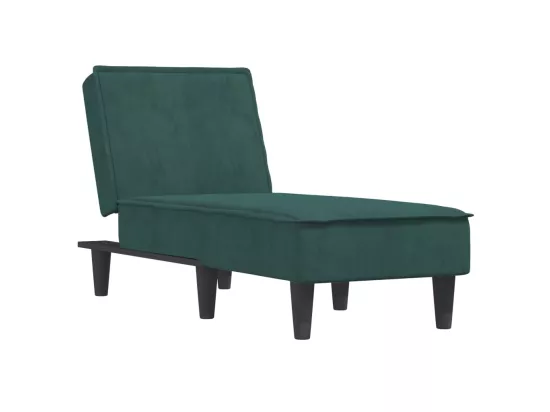 Chaise longue vert foncé velours