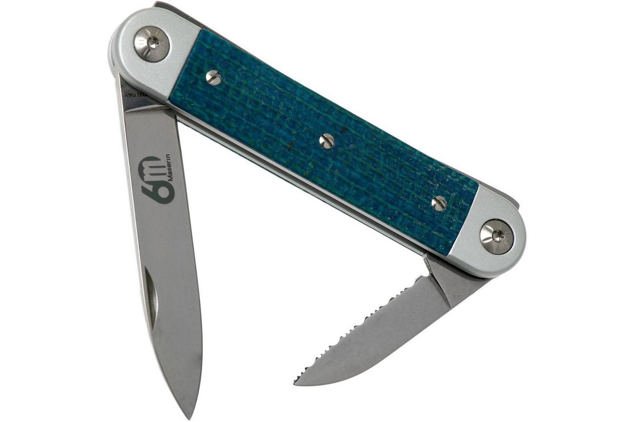 Maserin 60° Knife Sessantesimo 195/MCB Blue Micarta zakmes