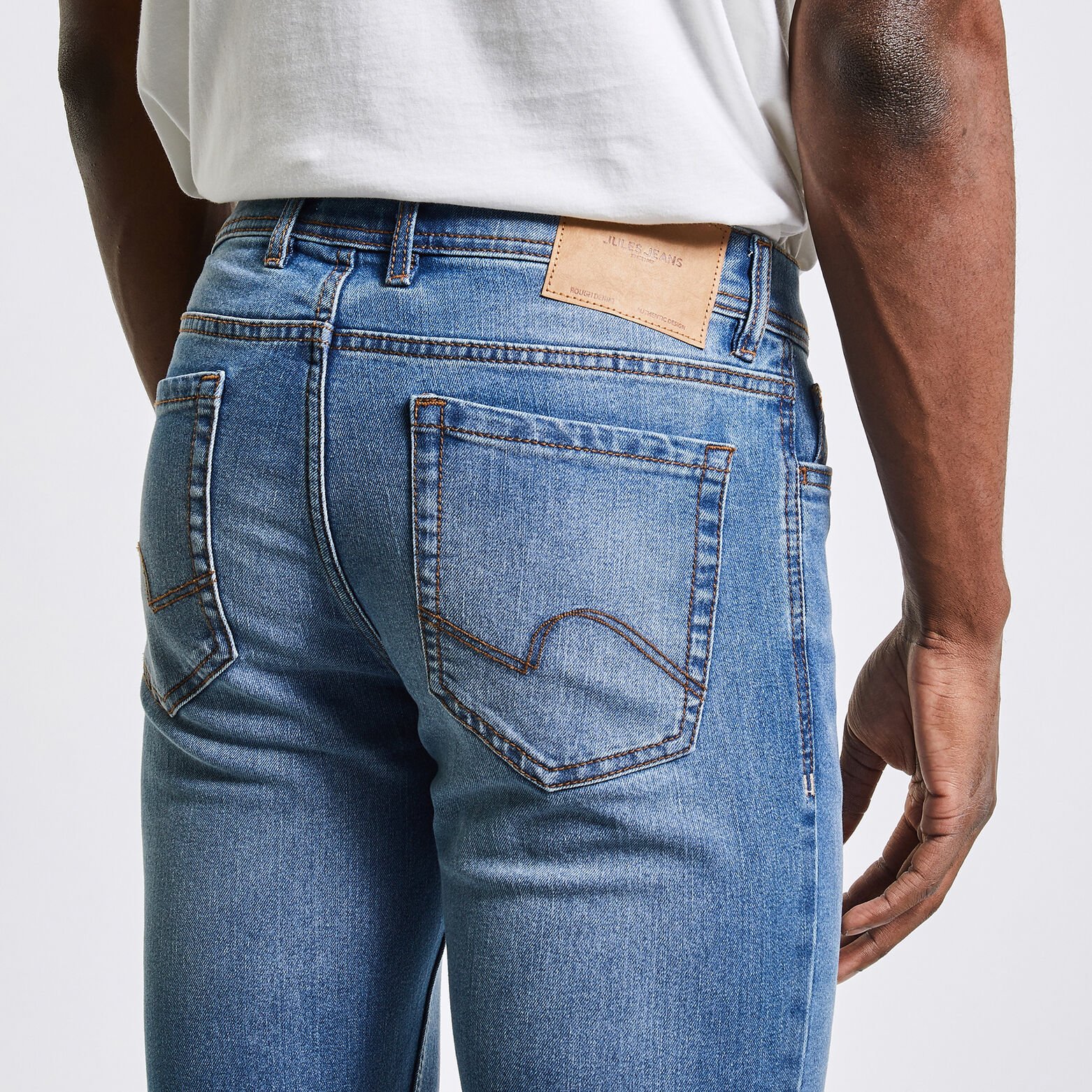 Jean slim en coton et polyester recyclés Bleu