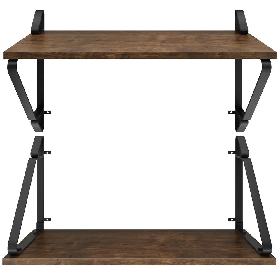 tectake 2 wandplanken Irvine, Industrieel Hout Donker, Rustiek