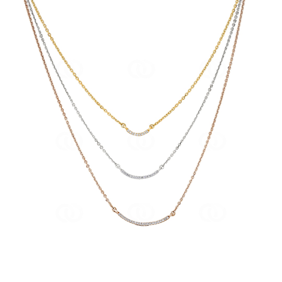 Collier mit Anhänger 750/18 K Tricolor mit Diamanten 0.12 ct H/si by CHRISTIAN