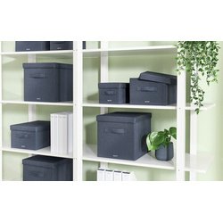 Boîte de rangement en tissu, taille L, set de 2, gris