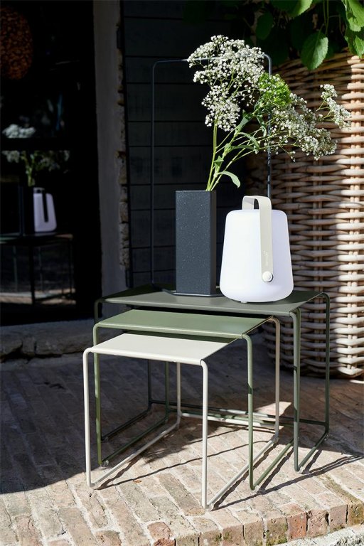 Fermob Oulala bijzettafel set van 3 Rosemary/Cactus/Clay Grey