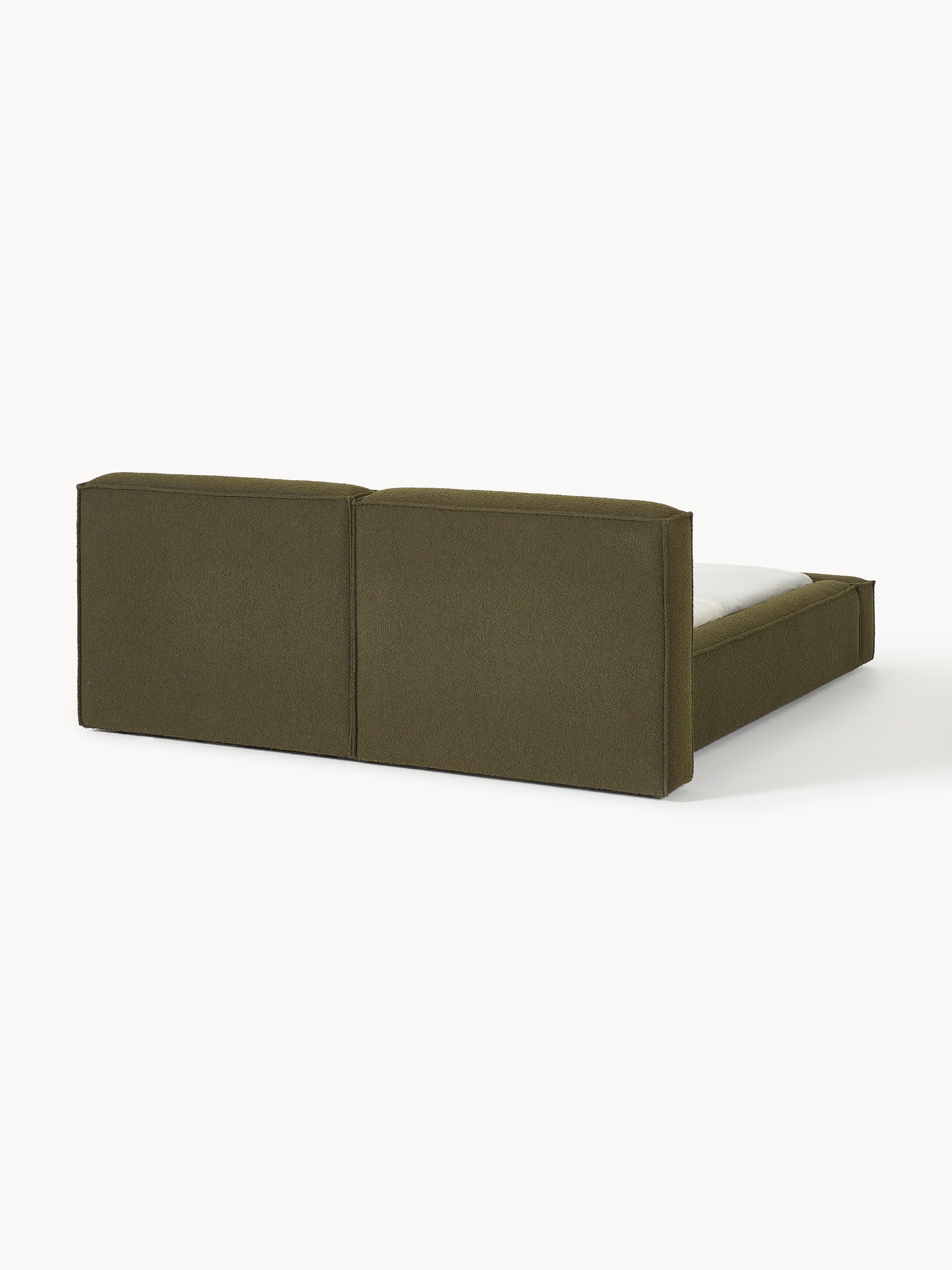 Bouclé gestoffeerd bed Lennon met opbergruimte