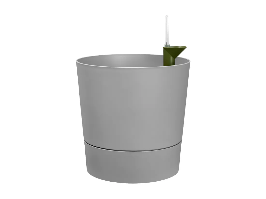 Pot de fleurs rond extérieur/intérieur Ø 43 cm Elho Aqua Care Greensense gris ciment