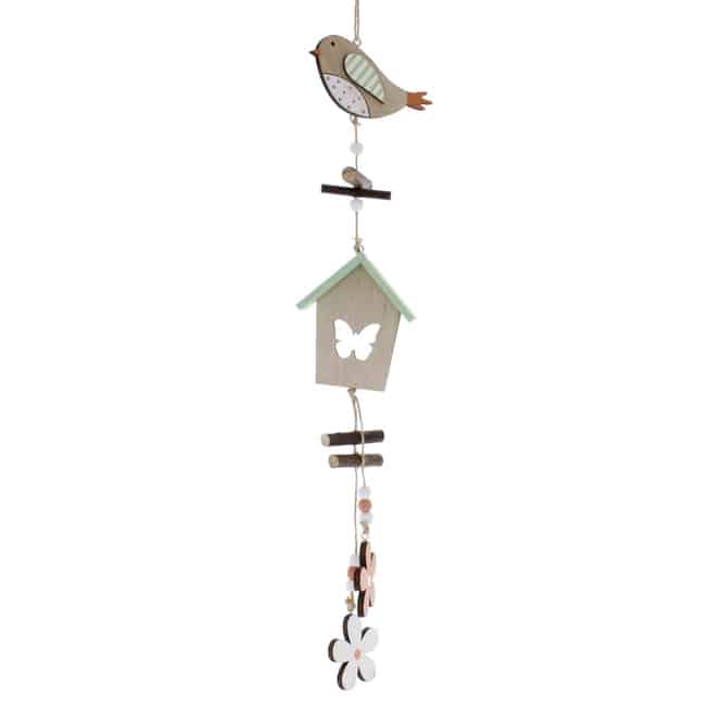 Dekohänger - Vogel mit Vogelhaus - ca. 8 x 0,5 x 9,5 cm