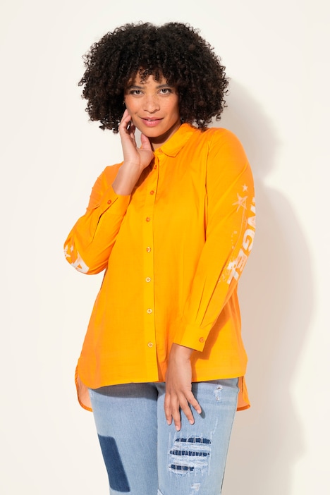 Bluse, oversized, Rücken Statement-Druck