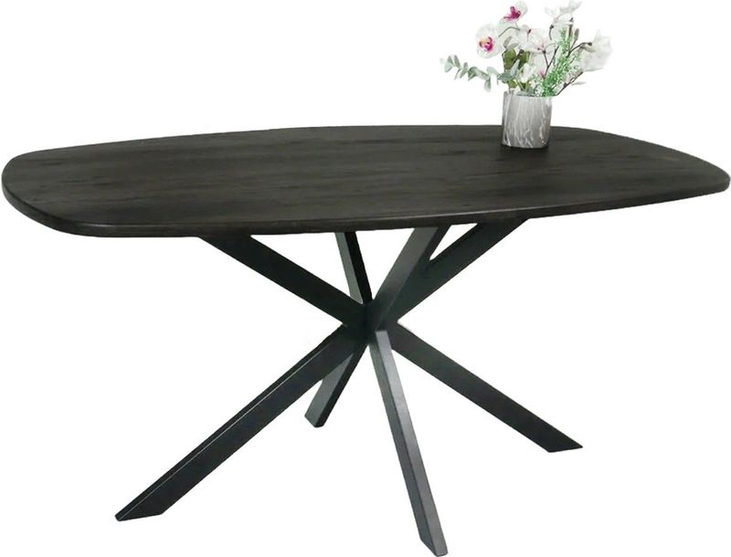 Eettafel Deens ovaal 160cm zwart Hero ovale eettafel