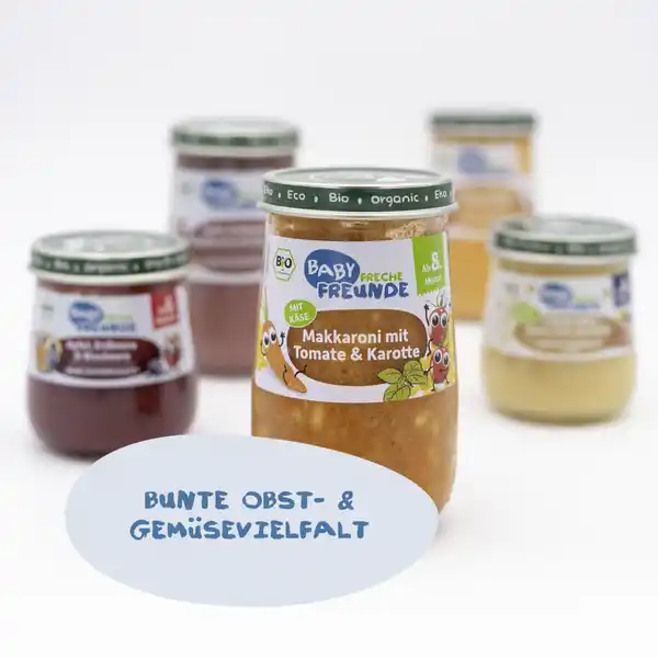Bio Gläschen Makkaroni mit Tomate & Karotte