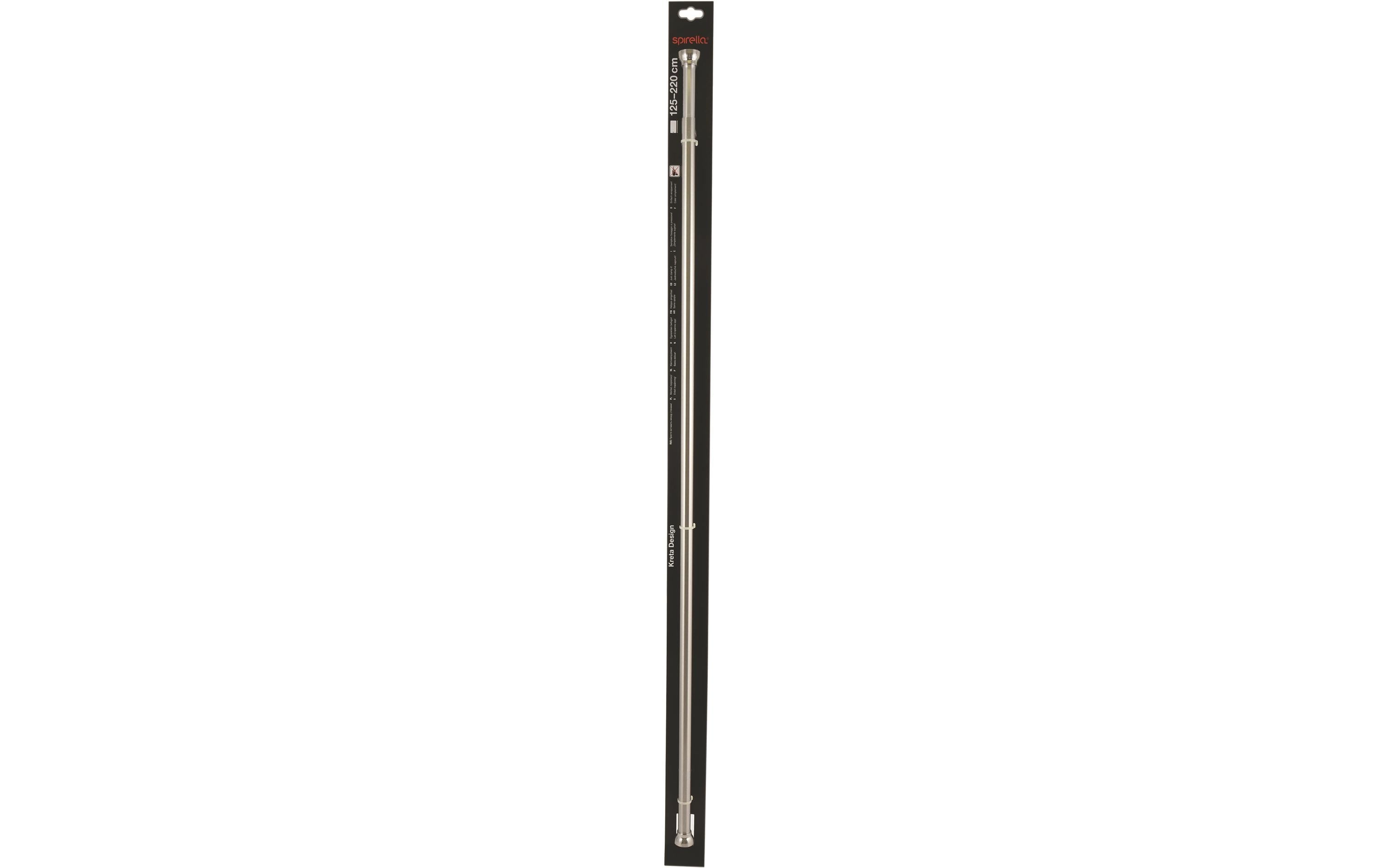 Duschvorhangstange Kreta 125/220 x 2.1 cm, AluminiumDuschvorhangs-Stange ohne Bohren