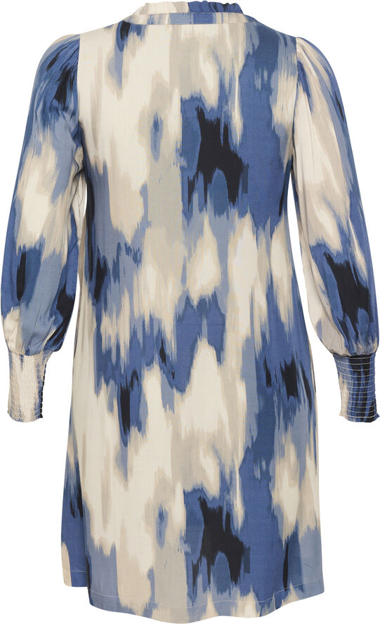 Kaffe Curve KCbella Smock Dress Blue abstract print