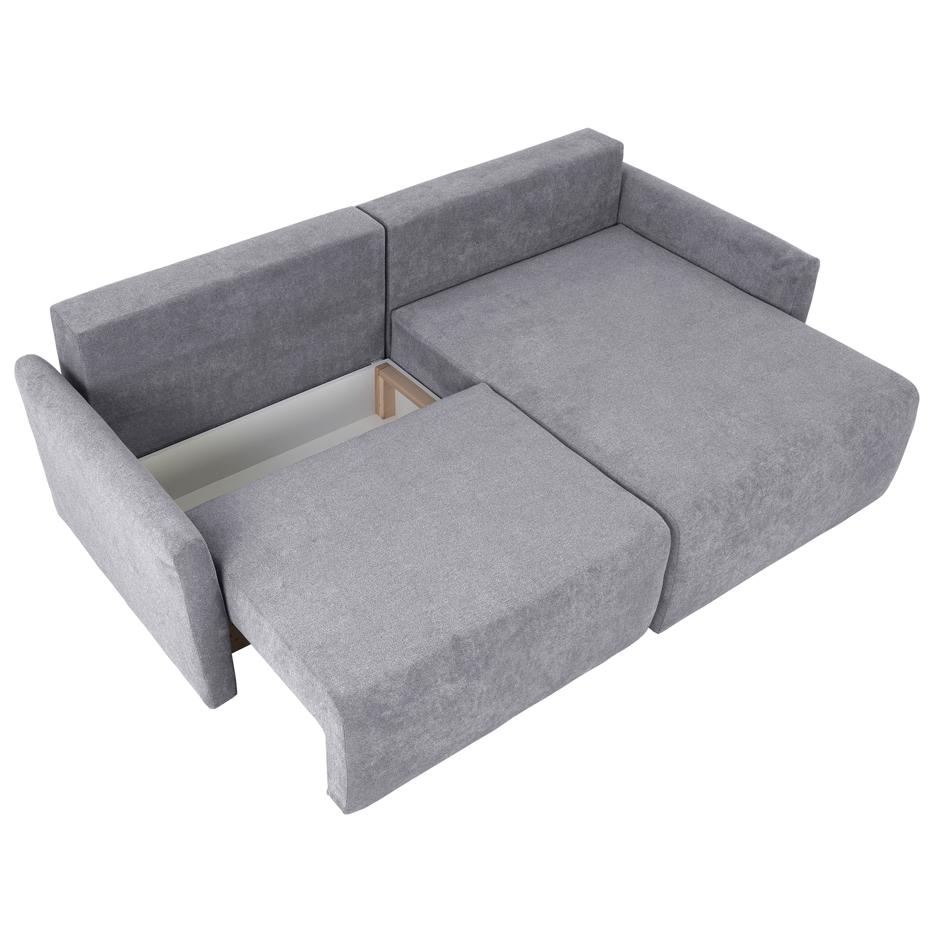 Ecksofa - grau - Liegefunktion und Staukasten - 228x146 cm