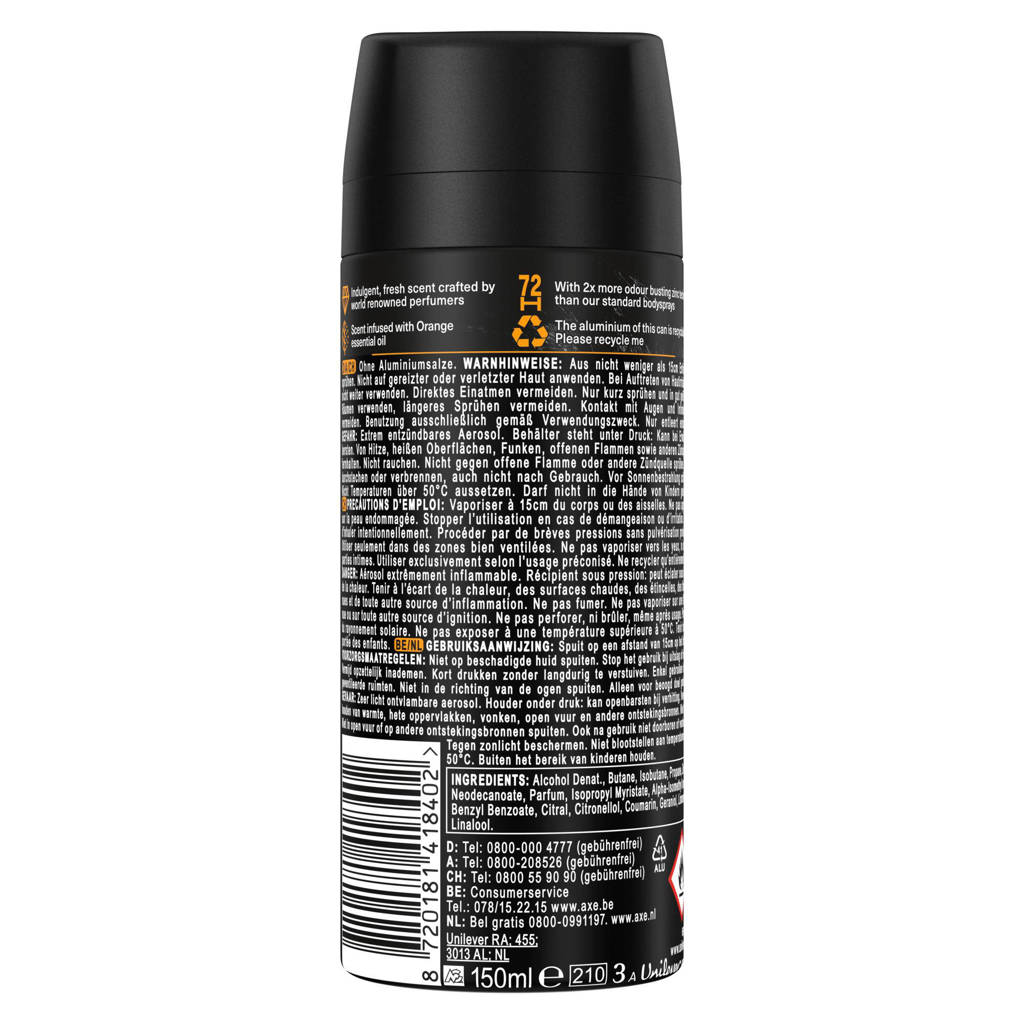 Black Vanilla premium deodorant bodyspray - 6 x 150 ml