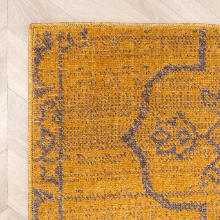 Patchwork vloerkleed - Spring Okergeel/Taupe | Warm