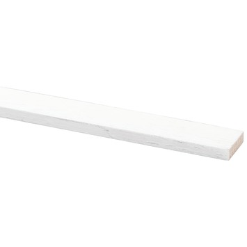 Lat hardhout geschaafd wit gegrond 12x44 mm 210 cm