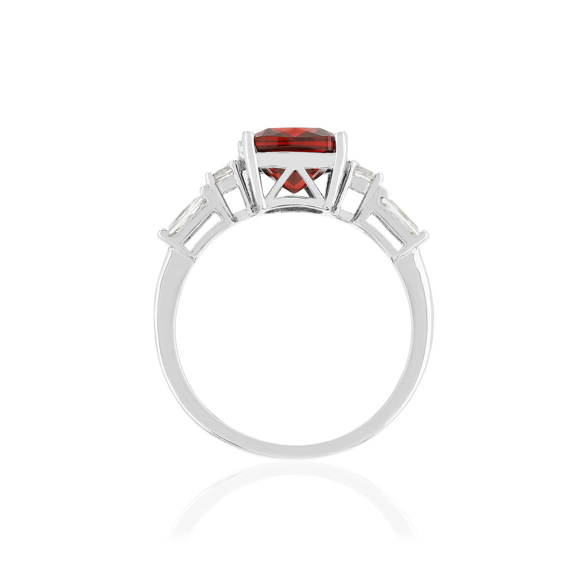 Bague argent 925 zirconia couleur grenat et zirconias blancs