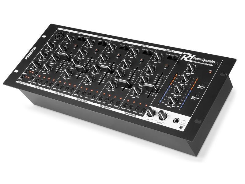 Power Dynamics Verstärker Pro PDZM700 Analoger 6-Kanal 4-Zonen Mischer, 19