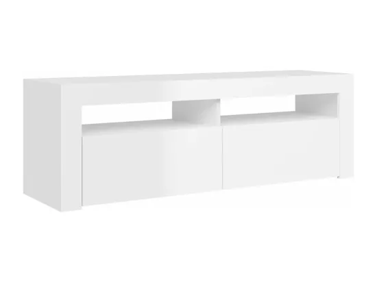 Meuble TV avec lumières LED blanc brillant 120x35x40 cm
