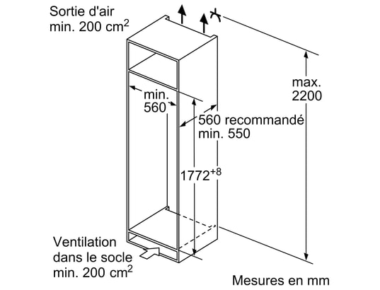 SIEMENS - Réfrigérateur encastrable 1 porte KI81REDD0, iQ500, hyperFresh 0 °C