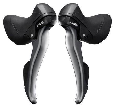 SHIMANO Shifter Set With Brake Levers 2 X 8 Vitesses Claris St-R2000 - Gris/Noir