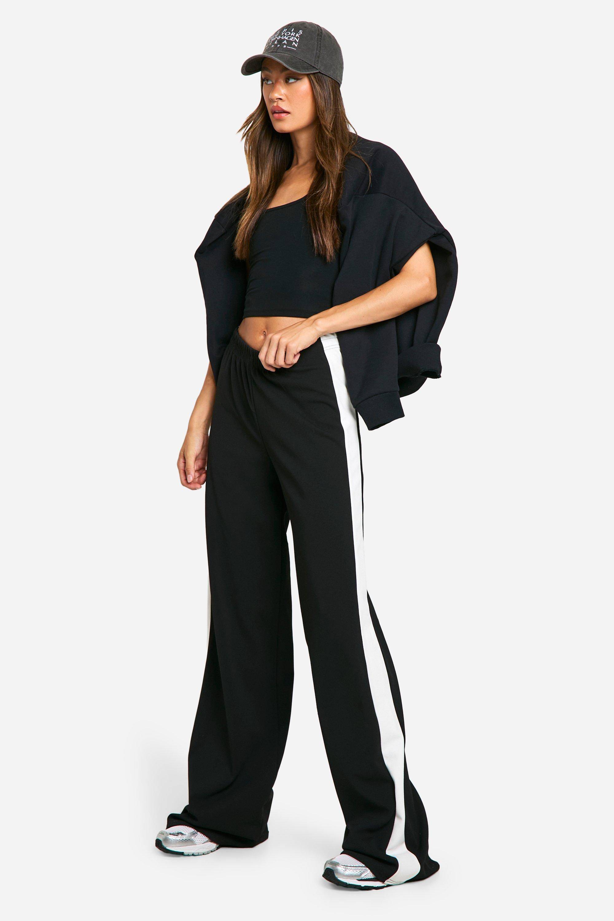 boohoo Pantalon Large À Rayures Contrastées Pour Grandes Tailles