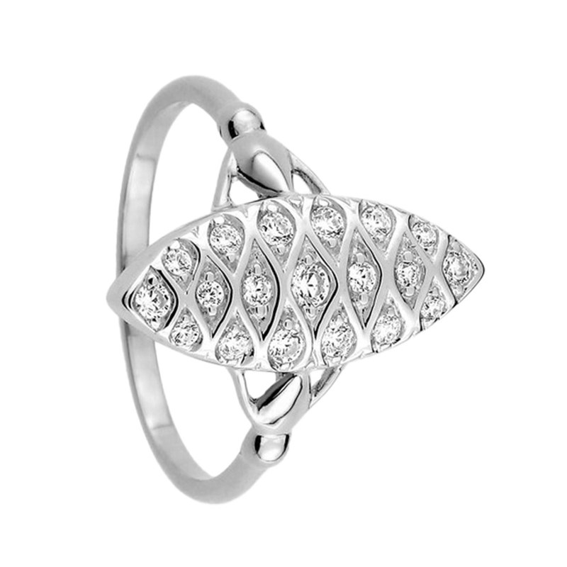 Bague femme - Marquise - Oxyde de zirconium - Argent 925