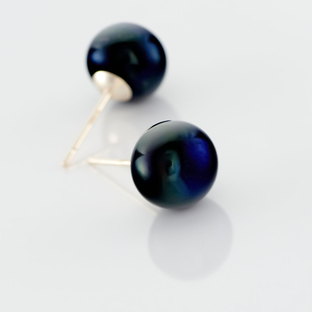 Boucles D'oreilles Puces Micaelle Teintees Or Jaune Perle De Culture