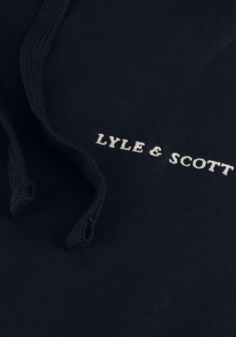 LYLE & SCOTT donkerblauwe lyle & scott sweater embroidered hoodie