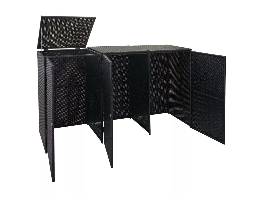 Habillage pour 3 poubelles MCW-E25 3x120l, noir