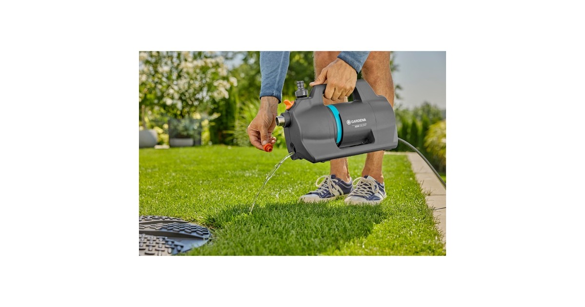 GARDENABesproeiingspomp 4200 Silent  (Donkergrijs/turquoise, 600 Watt)