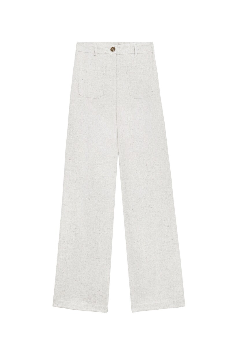 LA PETITE ETOILE<br>Calças flare de linho e algodão ATLANTY