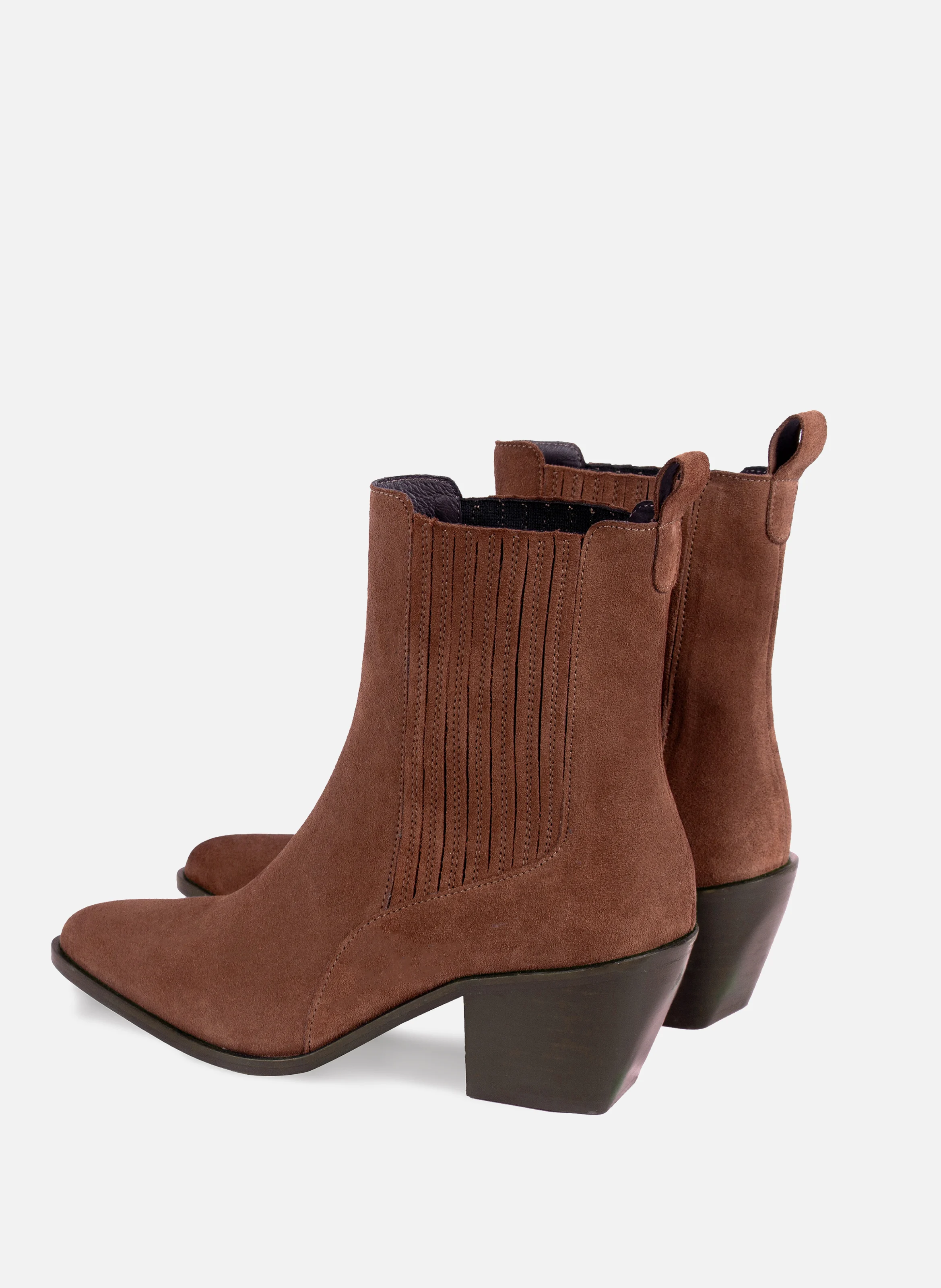 Bottines santiag cuir daim | Marron