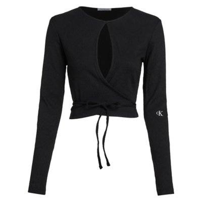 Tee-shirt à manches longues femme Front Split Wrap CALVIN KLEIN