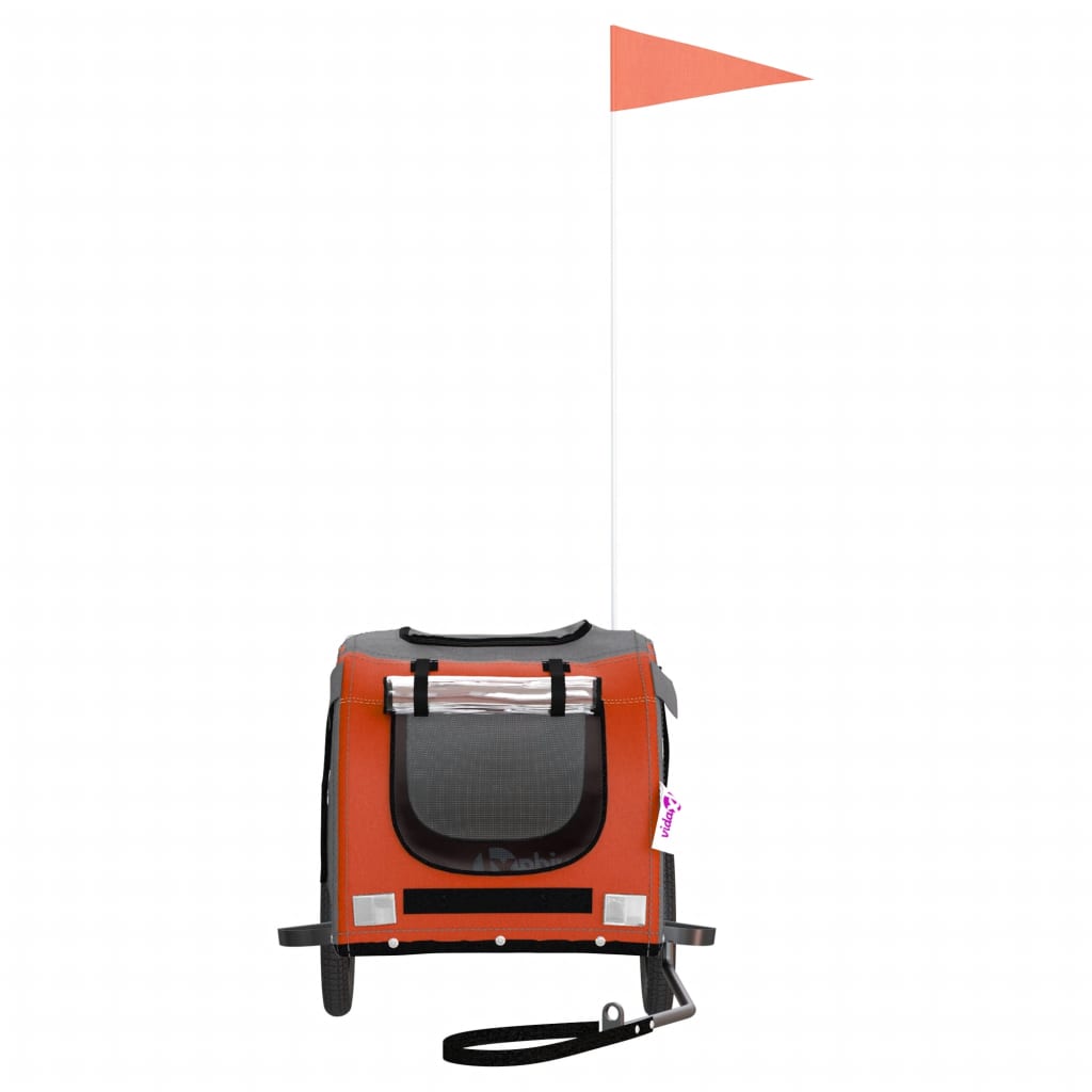 Remorque de vélo pour animaux de compagnie orange et gris