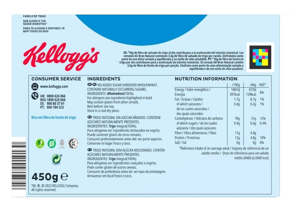 CEREAIS KELLOGG'S ALL BRAN NATURAL 450 G