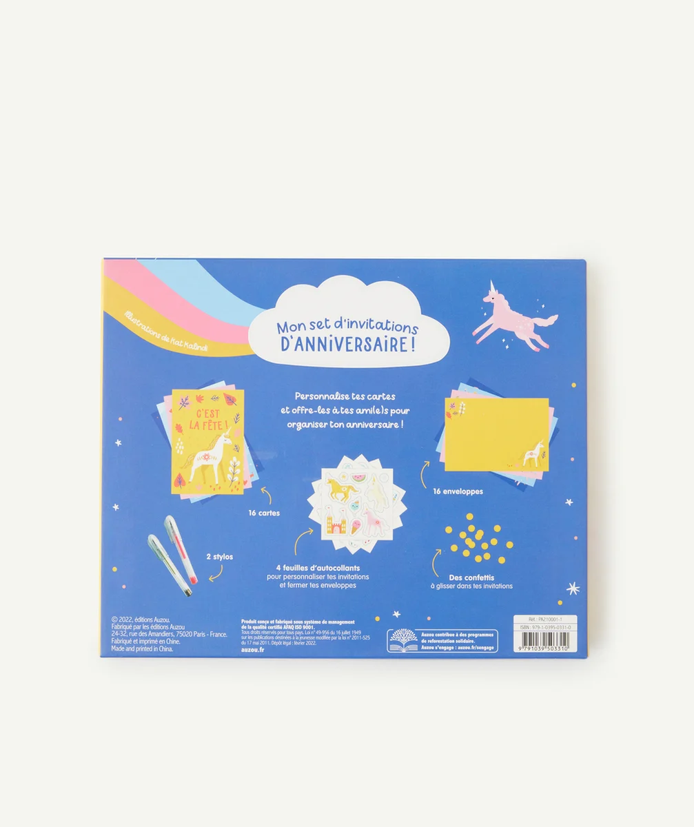 AUZOULE SET D'INVITATIONS POUR ANNIVERSAIRE