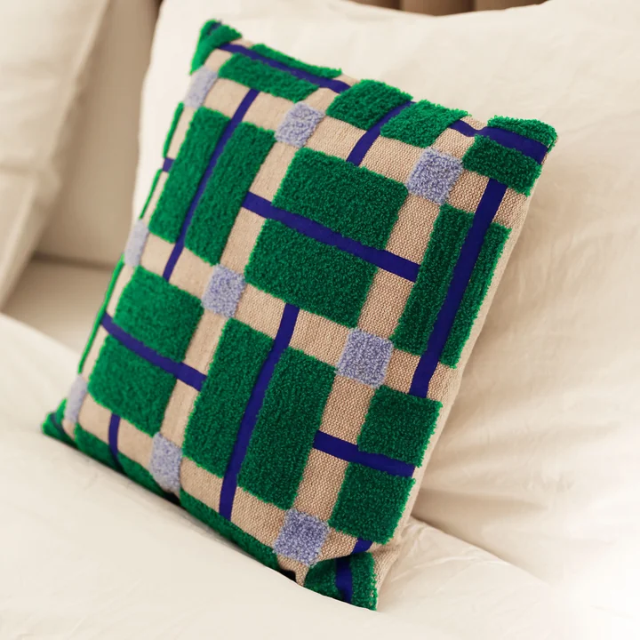 &klevering - Plano Kissen 40 x 40 cm, blau / grün