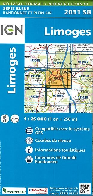 IGN - 2031 SB LIMOGES 1 25 000