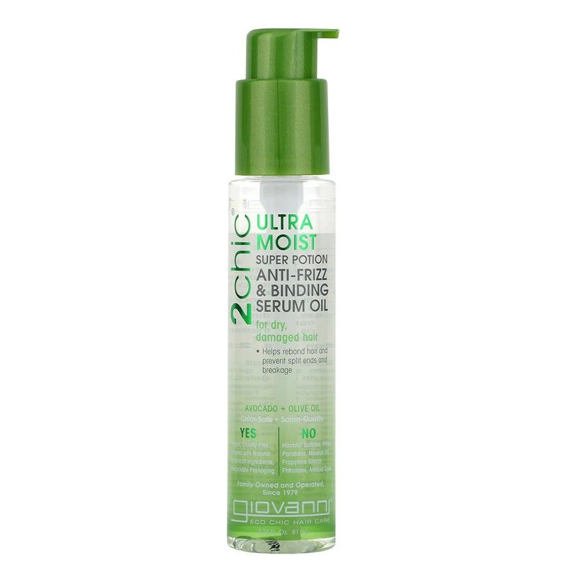 Giovanni 2chic Ultra Moist Super Potion Anti-Frizz & Binding Serum Oil Avocado & Olive Oil