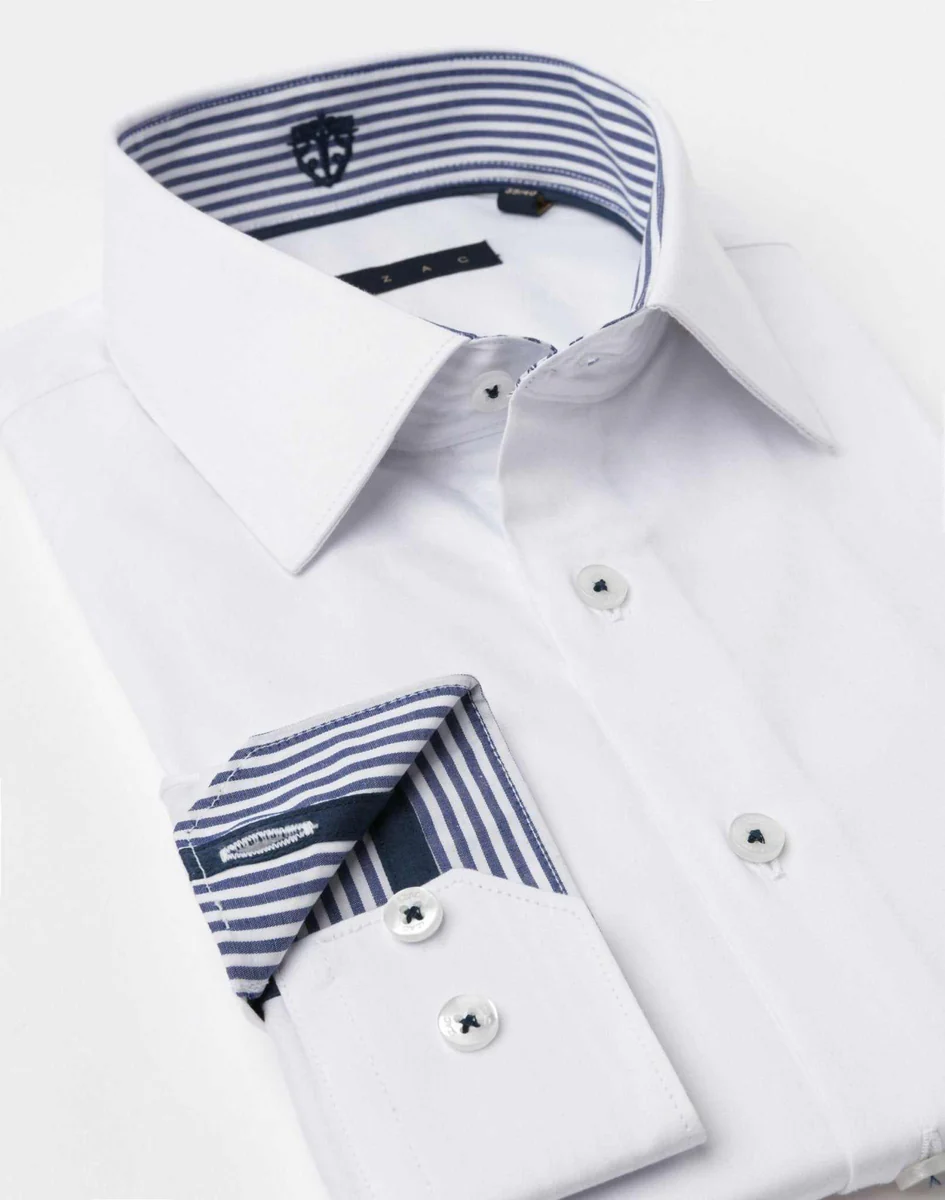 Chemise fantaisie coton blanc