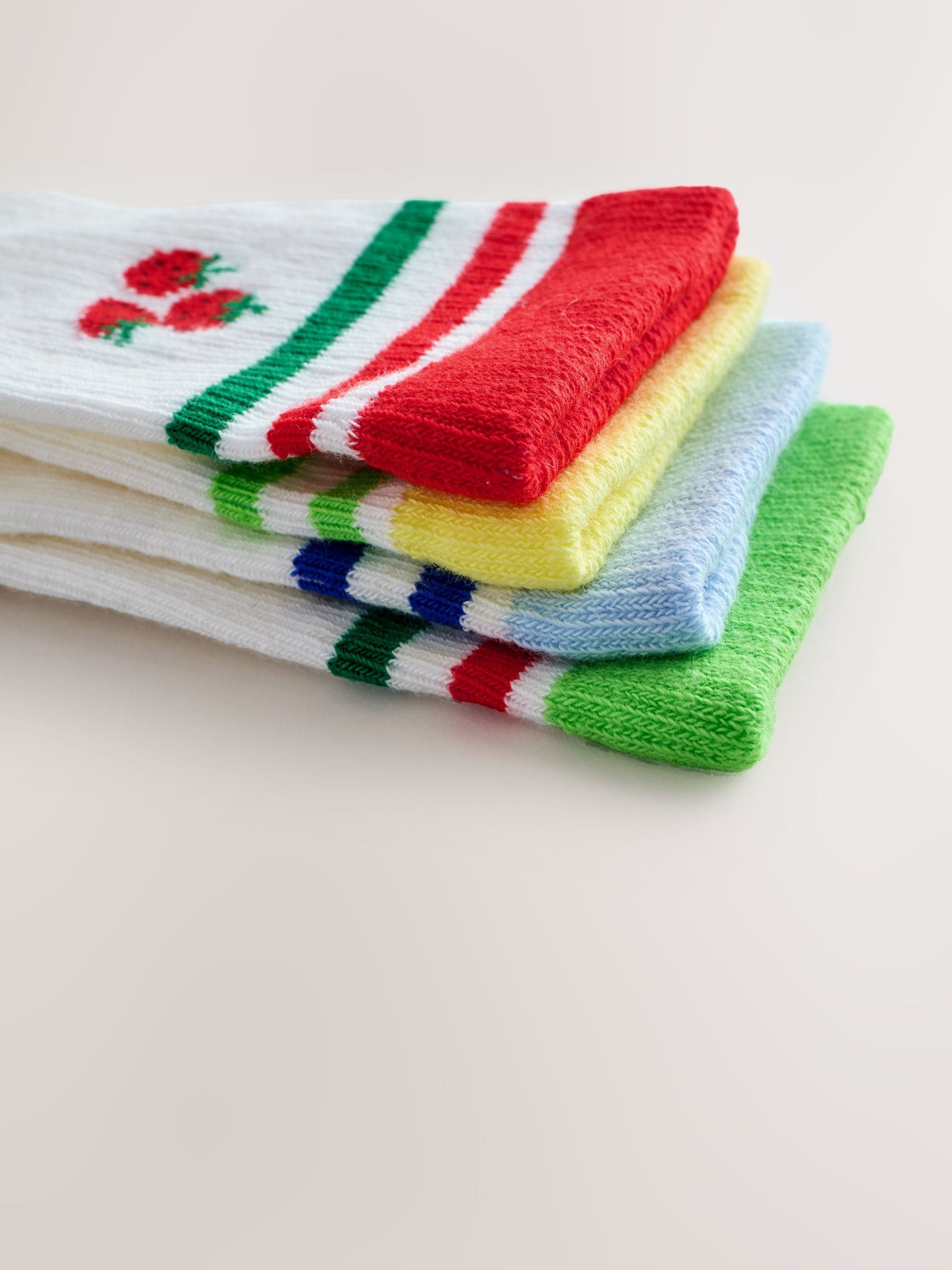 Wit - Katoenrijke geribde enkelSokken 4 -pack