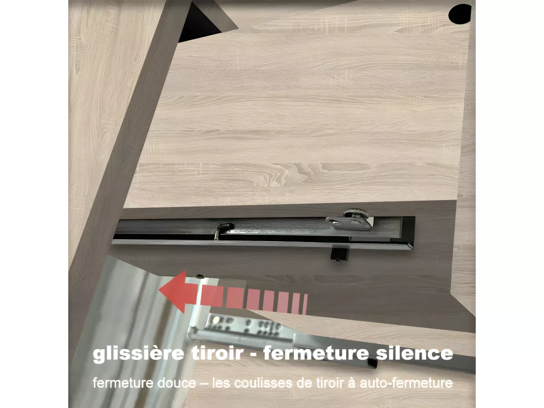 Meuble salle de bain simple vasque 100cm Chêne Wotan meuble acve miroir - Aica