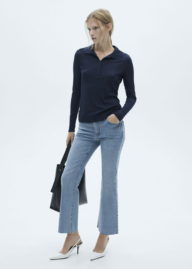 MANGO Jeans Sienna flare crop Open blue