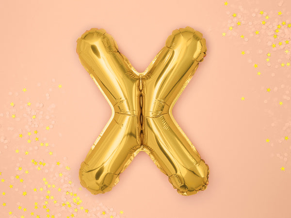 Folie Ballon Letter X Goud Leeg 35cm