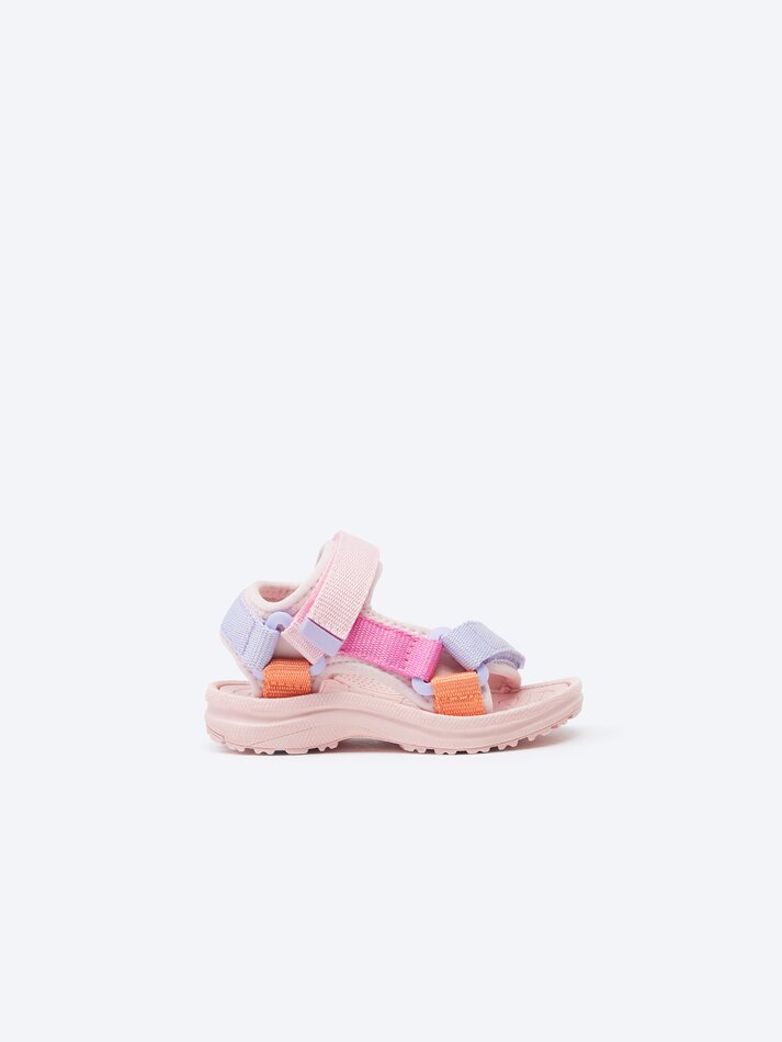 Sandália esportiva multicolorida - Rosa claro
